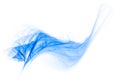 Wind touch. Blue feather on a white