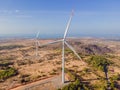 Wind turbine from aerial view - Sustainable development, environment friendly, renewable energy concept Royalty Free Stock Photo