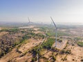 Wind turbine from aerial view - Sustainable development, environment friendly, renewable energy concept Royalty Free Stock Photo