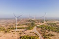 Wind turbine from aerial view - Sustainable development, environment friendly, renewable energy concept Royalty Free Stock Photo