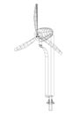 Wind Turbine Architect blueprint - isolated