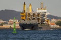 Wind Turbine Blades Transported by Freighter Royalty Free Stock Photo