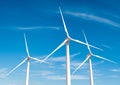 Wind turbine on blue sky