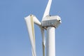 Wind turbine with broken wings after a heavy storm in the Netherlands Royalty Free Stock Photo