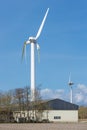 Wind turbine with broken wings after a storm in the Netherlands Royalty Free Stock Photo