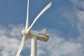 Wind turbine of the Dutch energy supplier Nuon on the Maasvlakte in Rotterdam, The Netherlands Royalty Free Stock Photo