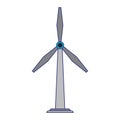 Wind turbine eolic energy blue lines