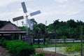 Wind turbine in farm agricuture thailand