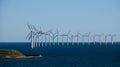 Wind turbine farm in Baltic Sea between Germany and Copenhagen,