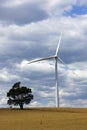 Wind turbine on farm in central Victoria, Australia