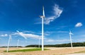 Wind turbine farm on a hillside in Germany Royalty Free Stock Photo