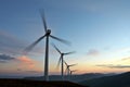 Wind turbine farm turning Royalty Free Stock Photo