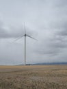 Wind Turbine in a Field with Dried Grass