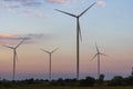 Wind turbine field on the hill Royalty Free Stock Photo