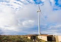 Wind turbine field on the hill for renewable energy source Royalty Free Stock Photo