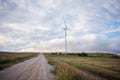 Wind turbine field on the hill for renewable energy source Royalty Free Stock Photo