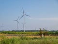 Wind turbine in the fields of Bulgaria. Royalty Free Stock Photo