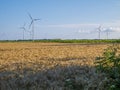 Wind turbine in the fields of Bulgaria.