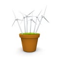 Wind turbine flower pot