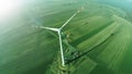 Wind turbine - Green Energy Concept, Aerial photo from the top Royalty Free Stock Photo