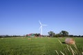 Wind turbine and hay bails