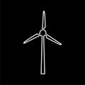 Wind turbine icon, eco concept on dark background Royalty Free Stock Photo