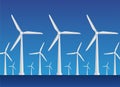 Wind turbine icon with flat design style with shadow. Renewable energy concept with windmill silhouette Royalty Free Stock Photo