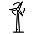 Wind turbine icon, outline style Royalty Free Stock Photo