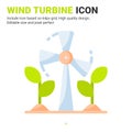 Wind turbine icon vector with flat color style isolated on white background. Vector illustration turbine sign symbol icon concept Royalty Free Stock Photo