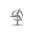 Wind turbine icon on white background Royalty Free Stock Photo