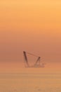 A wind turbine installation barge off the Dutch coast, building an offshore wind park Royalty Free Stock Photo