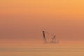 A wind turbine installation barge off the Dutch coast, building an offshore wind park Royalty Free Stock Photo