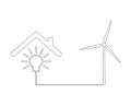 Wind turbine lightbulb icon Royalty Free Stock Photo