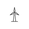 Wind turbine line icon