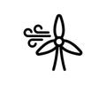 Wind turbine line icon. Windmill silhouette. Wind power. Vector on isolated white background. EPS 10