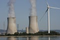 Wind Turbine & nuclear cooling tower