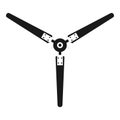 Wind turbine, propeller icon, black isolated on white background, vector illustration. Royalty Free Stock Photo