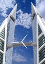 Wind turbine, a renewable energy source.