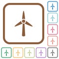 Wind turbine simple icons Royalty Free Stock Photo