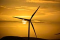 Wind turbine sunrise Royalty Free Stock Photo