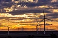 Wind turbine at sunset Royalty Free Stock Photo