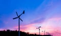 Wind turbine on sunset twilight time Royalty Free Stock Photo