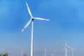 Wind turbine .Sustainable development, renewable energy.Windmills for electric power production,white wind turbine