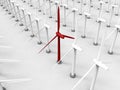 Wind turbine target in line Royalty Free Stock Photo