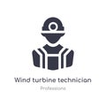 wind turbine technician icon. isolated wind turbine technician icon vector illustration from professions collection. editable sing