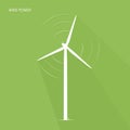 Wind turbine tower green energy logo icon