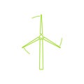 Wind turbine tower linear icon. Vector design Royalty Free Stock Photo