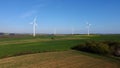 Wind turbines. Windfarm on countryside Royalty Free Stock Photo