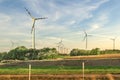 Wind turbine yellow field nature concept Royalty Free Stock Photo