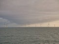 The wind turbines of the Aberdeen Offshore Wind Farm in the North Sea off Aberdeen, Scotland, UK Royalty Free Stock Photo